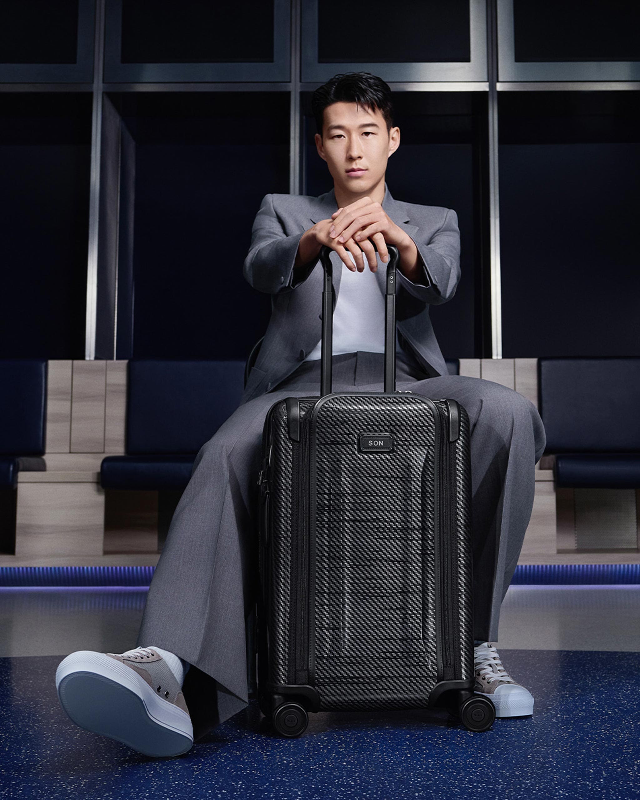 Son Heung Min with TUMI bag