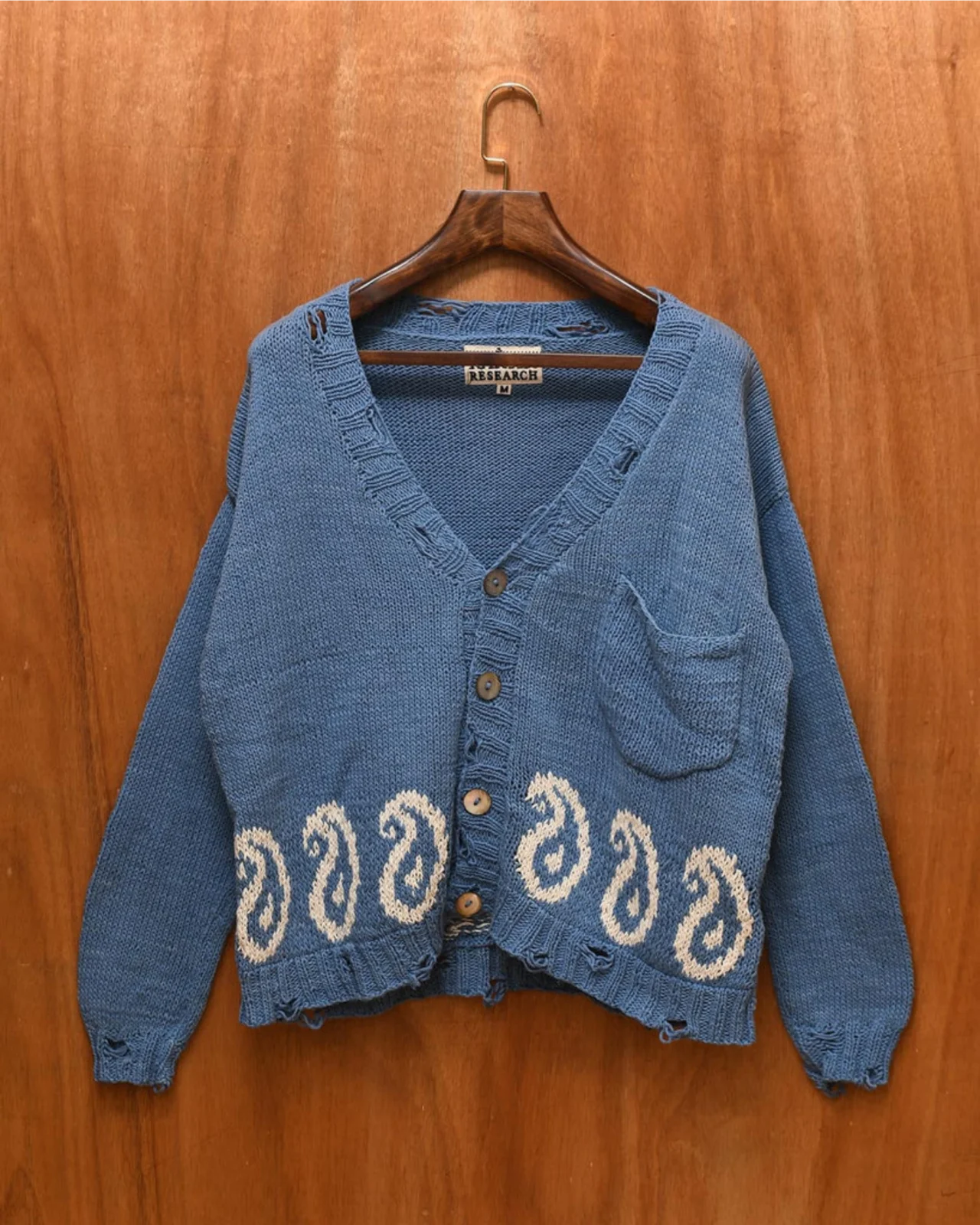 KARTIK RESEARCH INDIGO PAISLEY CARDIGAN