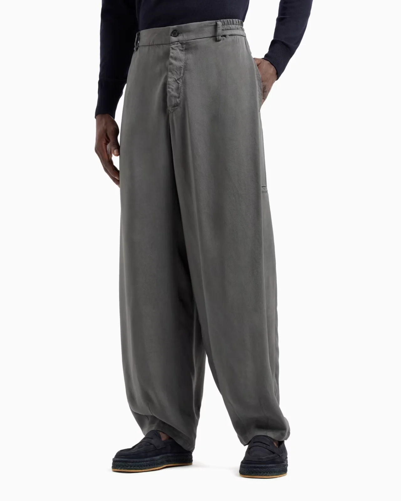 GIORGIO ARMANI Wide-leg viscose trousers