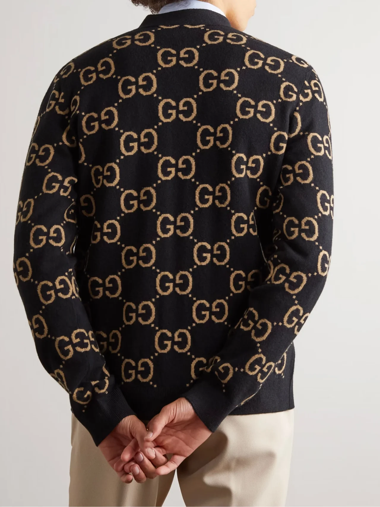 Gucci Monogrammed Wool-Jacquard Cardigan