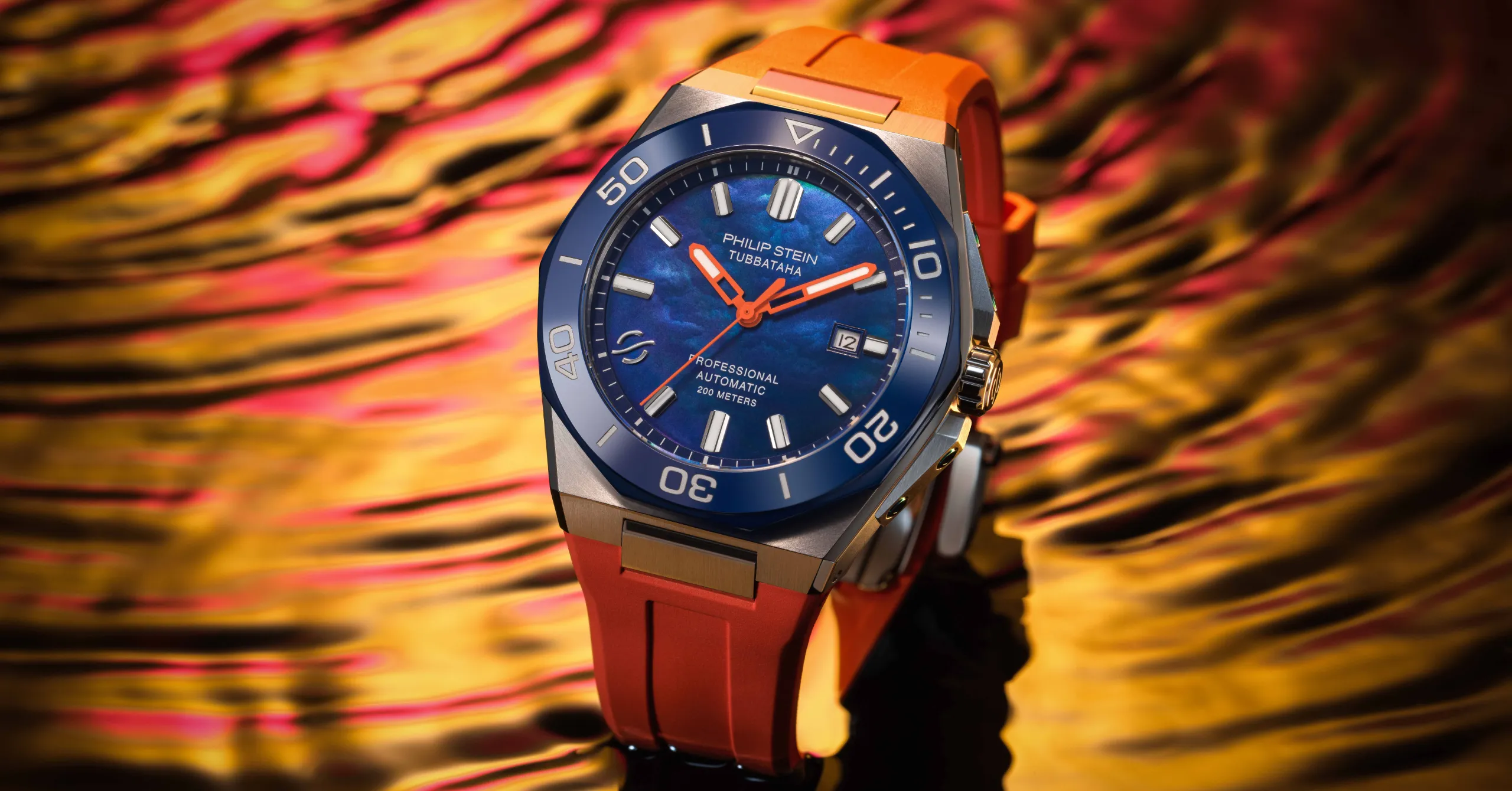Philip Stein Orange Strap Philip Stein Mens Active Extreme Orange 
