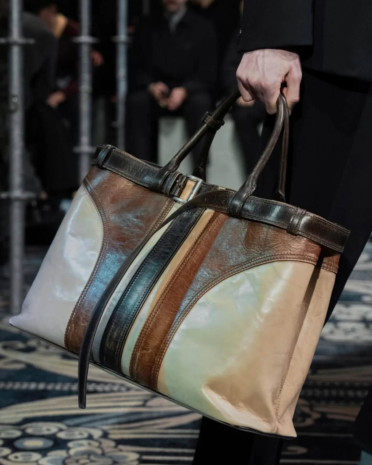 PRADA LEATHER BUCKLE BAG