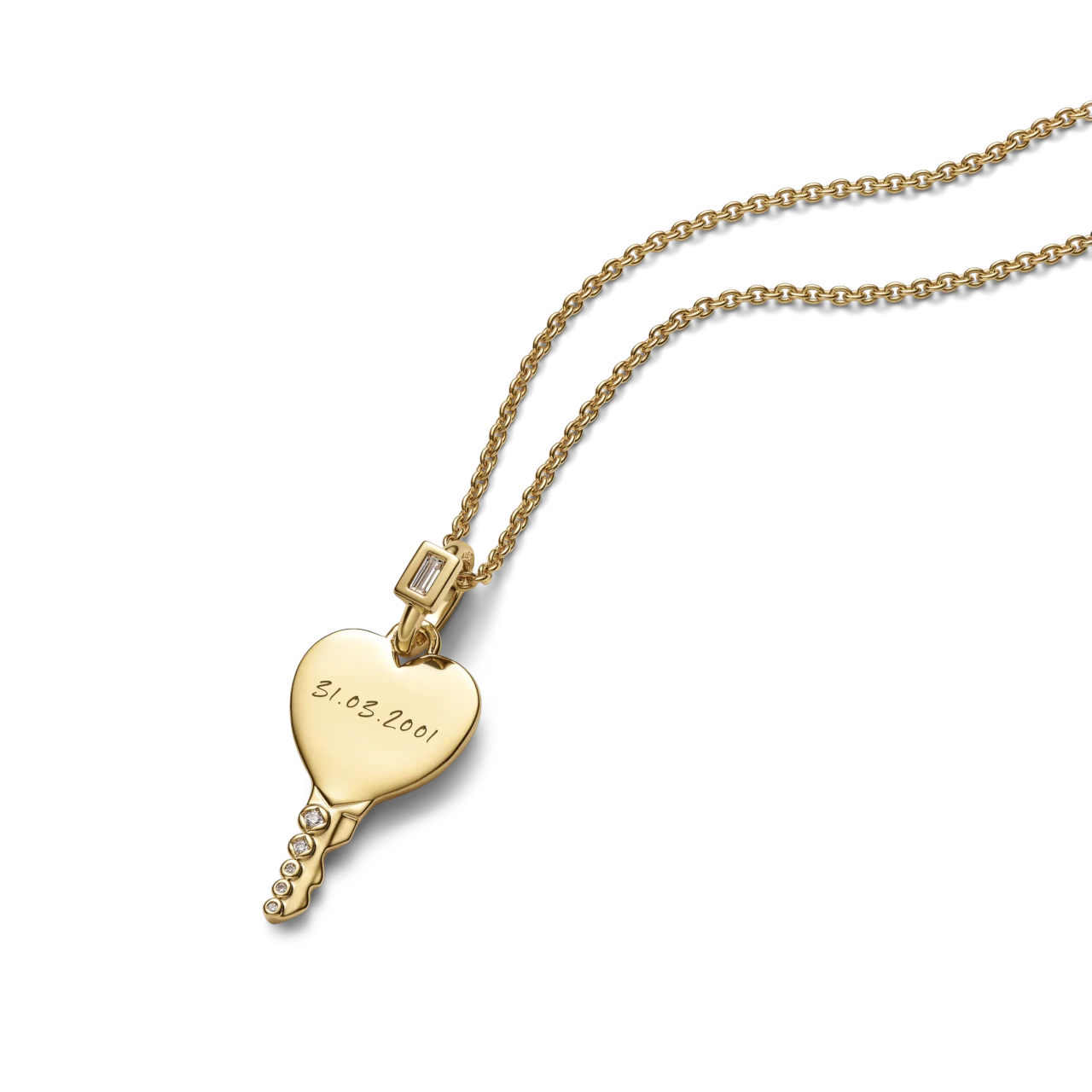 Engravable Heart Key Pendant1