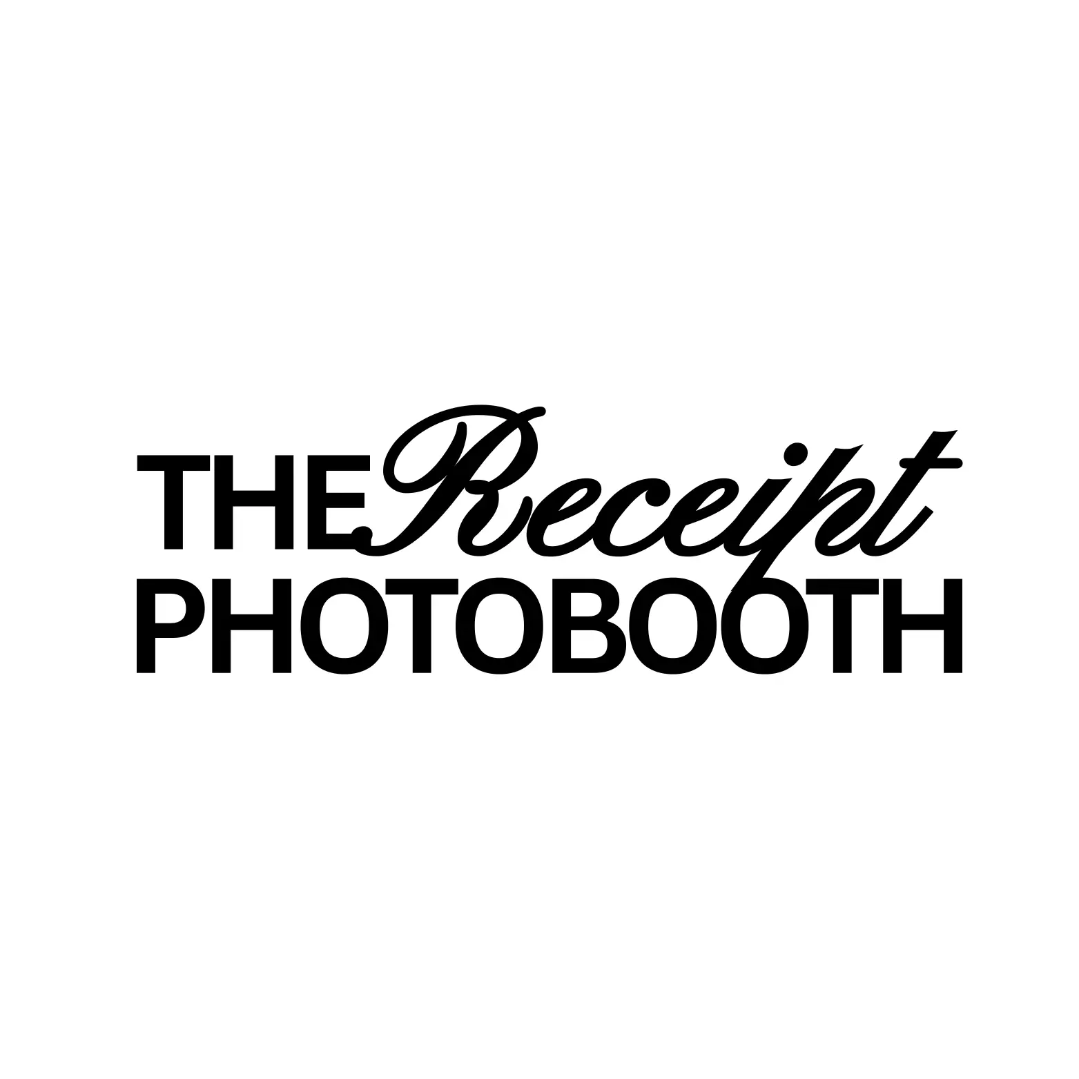 The Receipt Photobooth logo featuring bold 'THE' with a scripted 'Receipt' wordmark