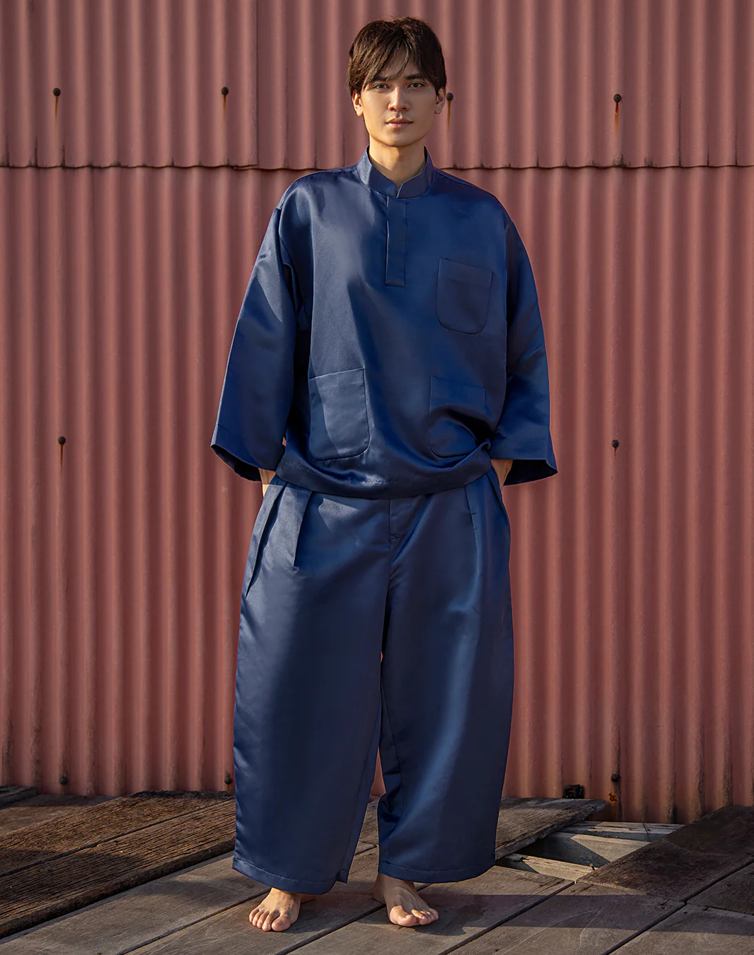 behati baju melayu oversize navy