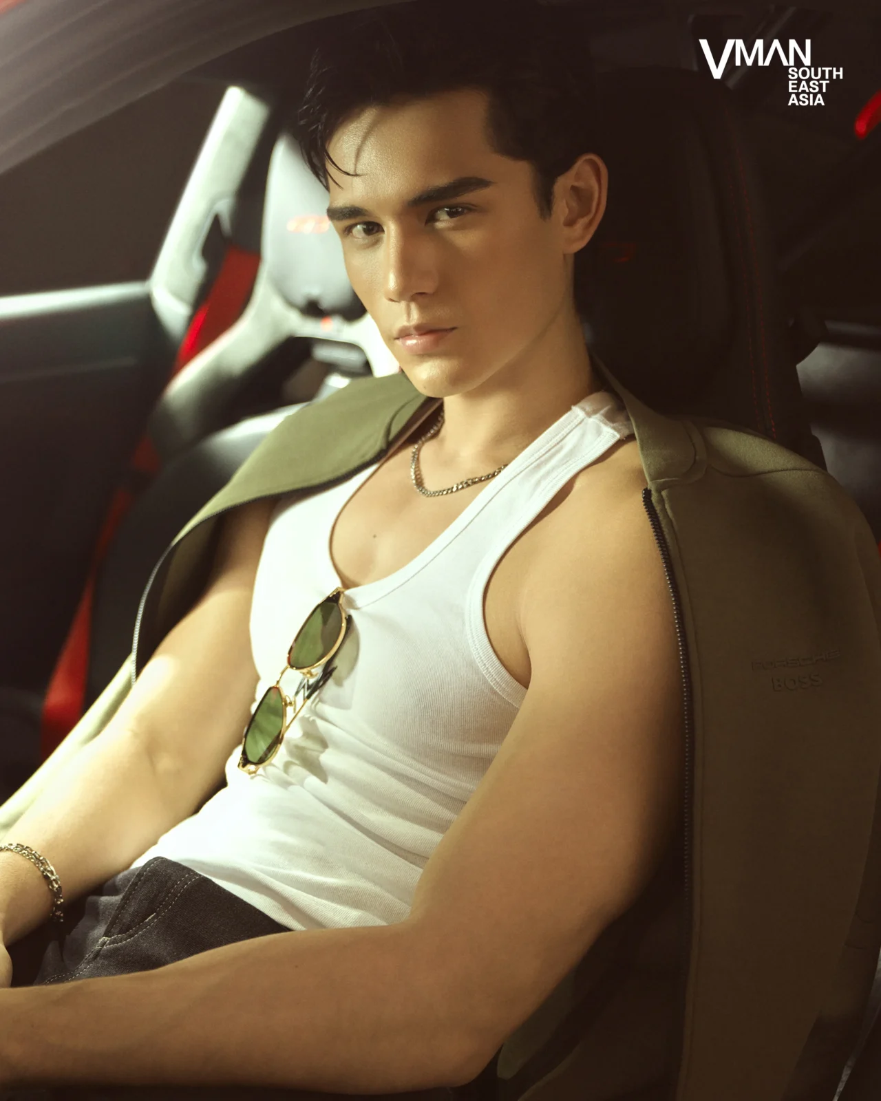 tate myron wearing tank top