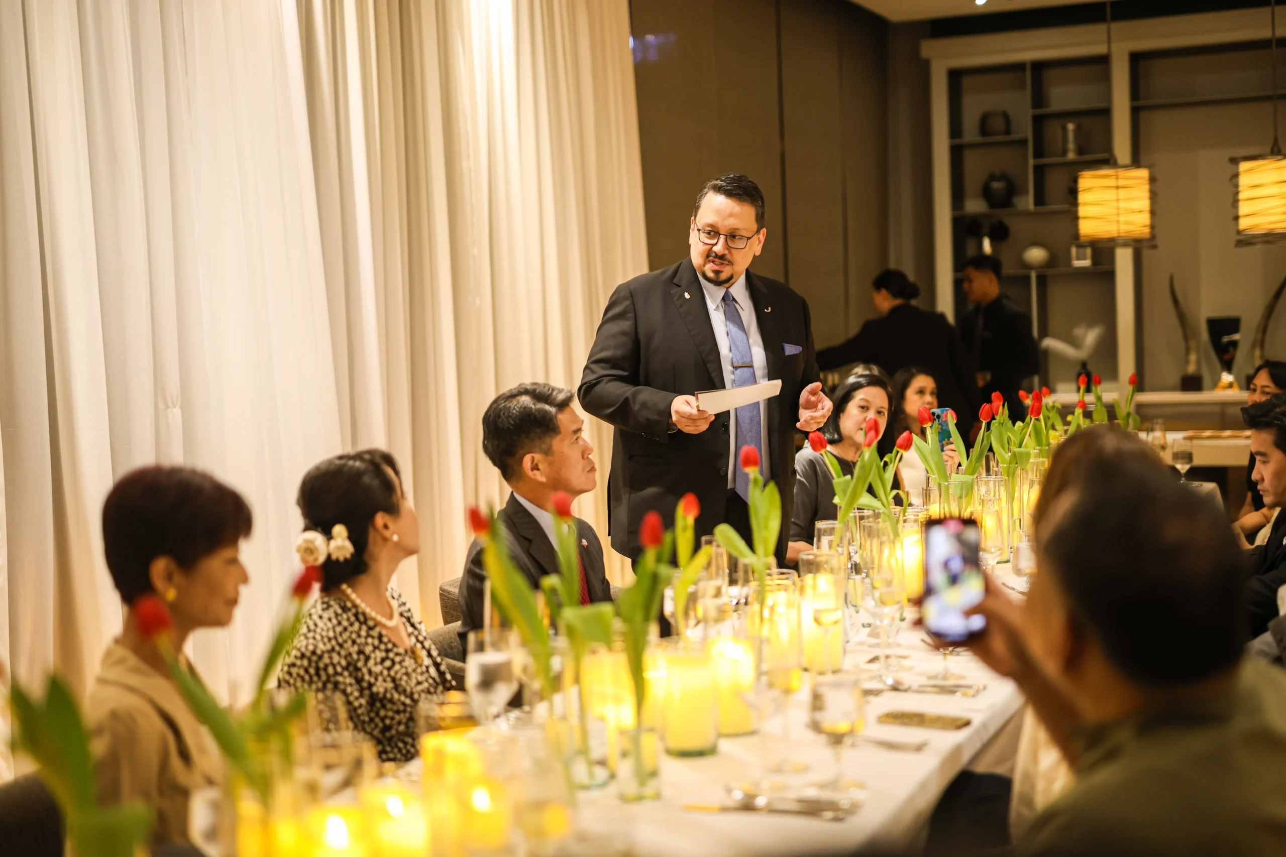 GM David Pardo De Ayala greeting Flames Private Dining VIP guests