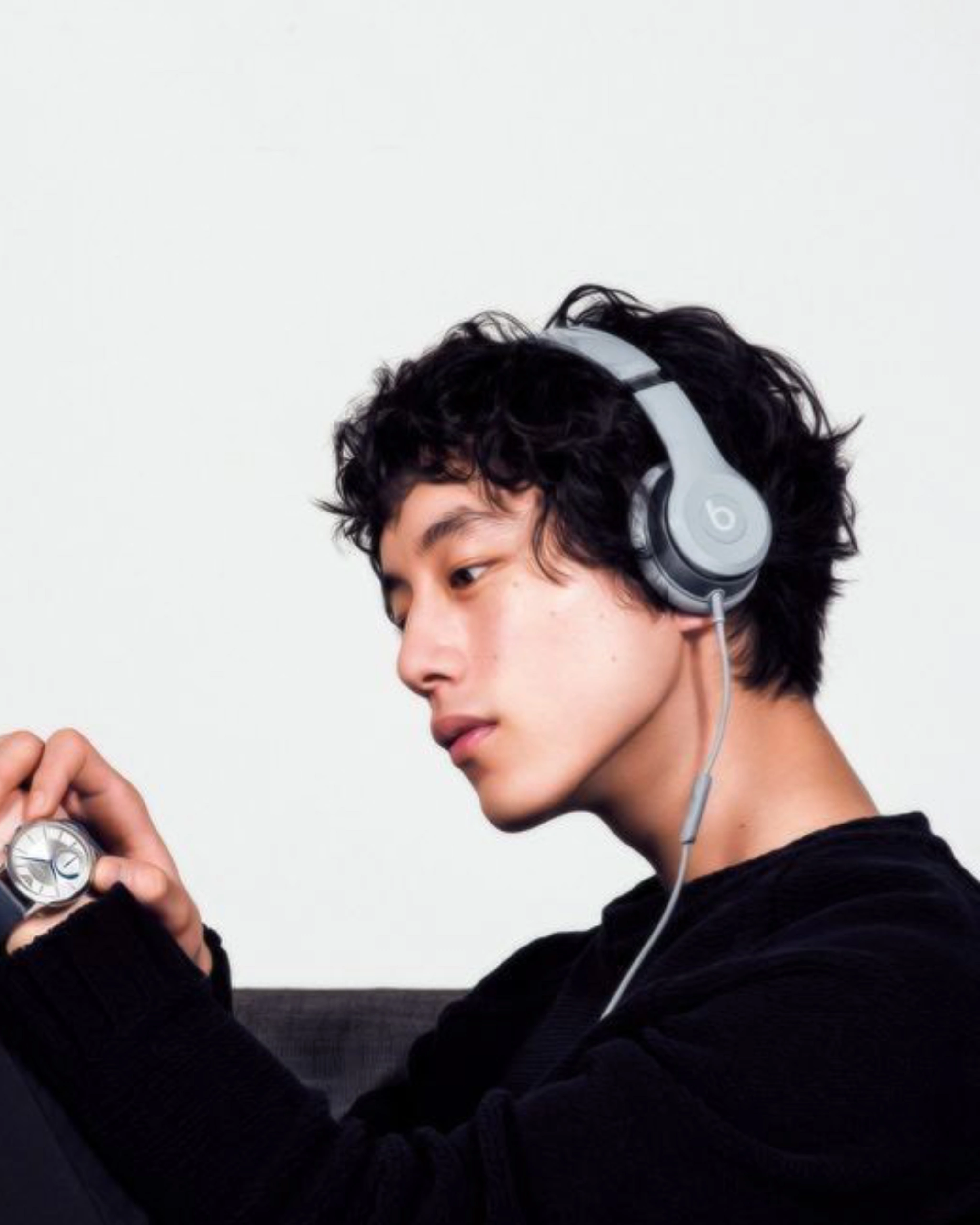 man listening to music