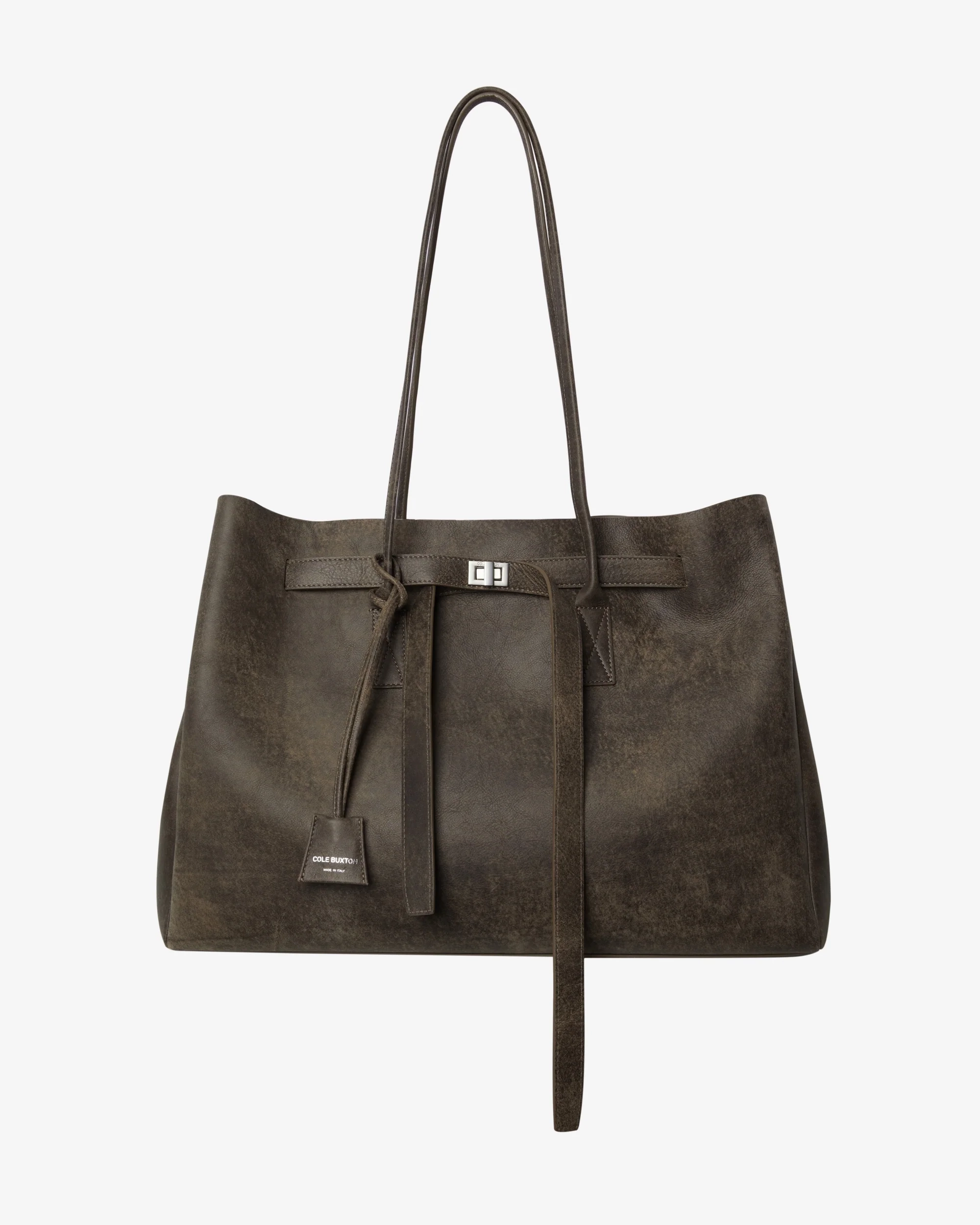 Cole Buxton Distressed Leather Holdall Tote